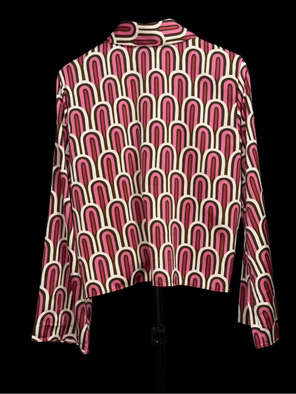 Rachael Zoe Women’s Multicolor Patterned Button Down Tie Front Long Sleeved Top - Picture 3 of 7